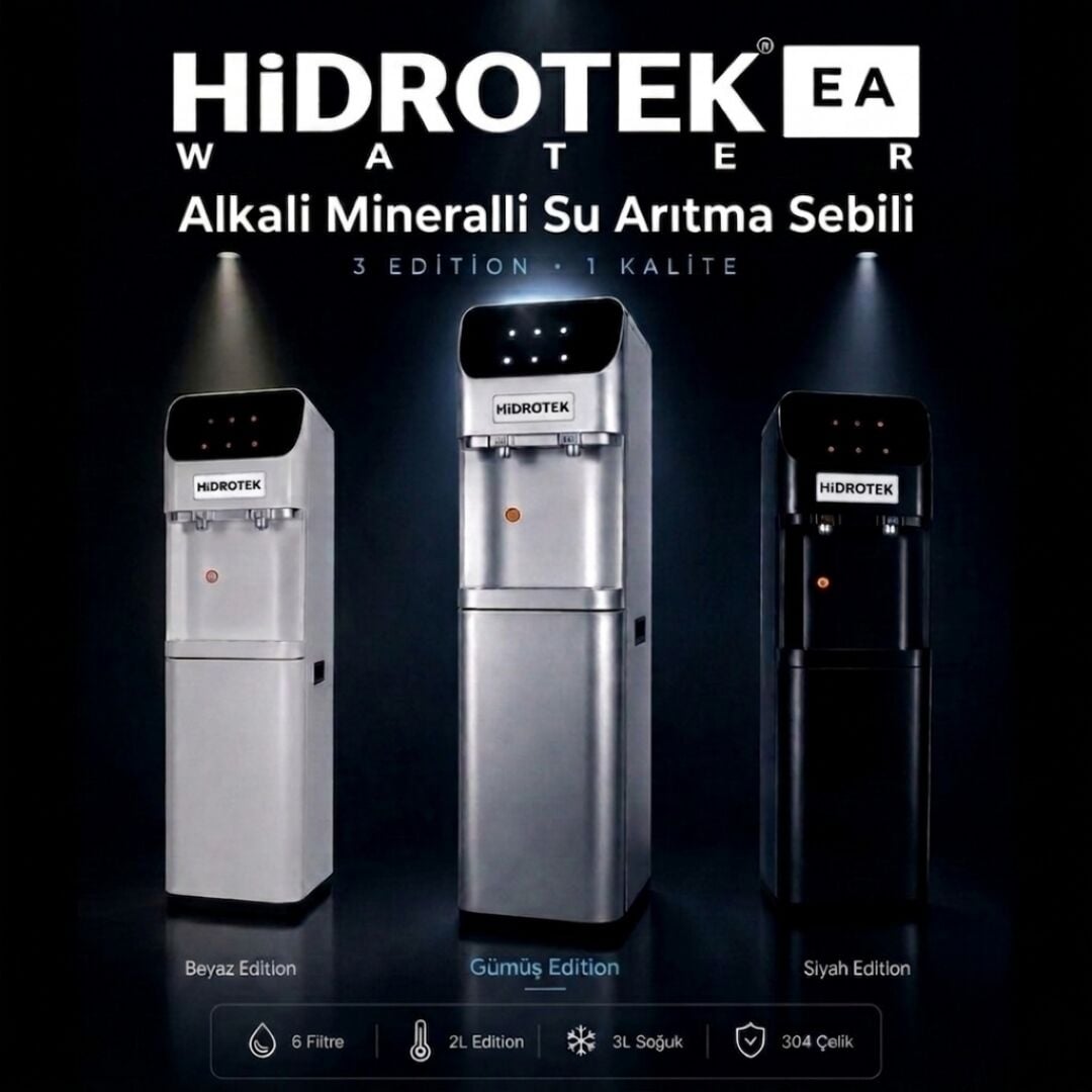 Hidrotek EA Water Alkali Mineralli pH 9 İyonizer Arıtmalı Su Sebili