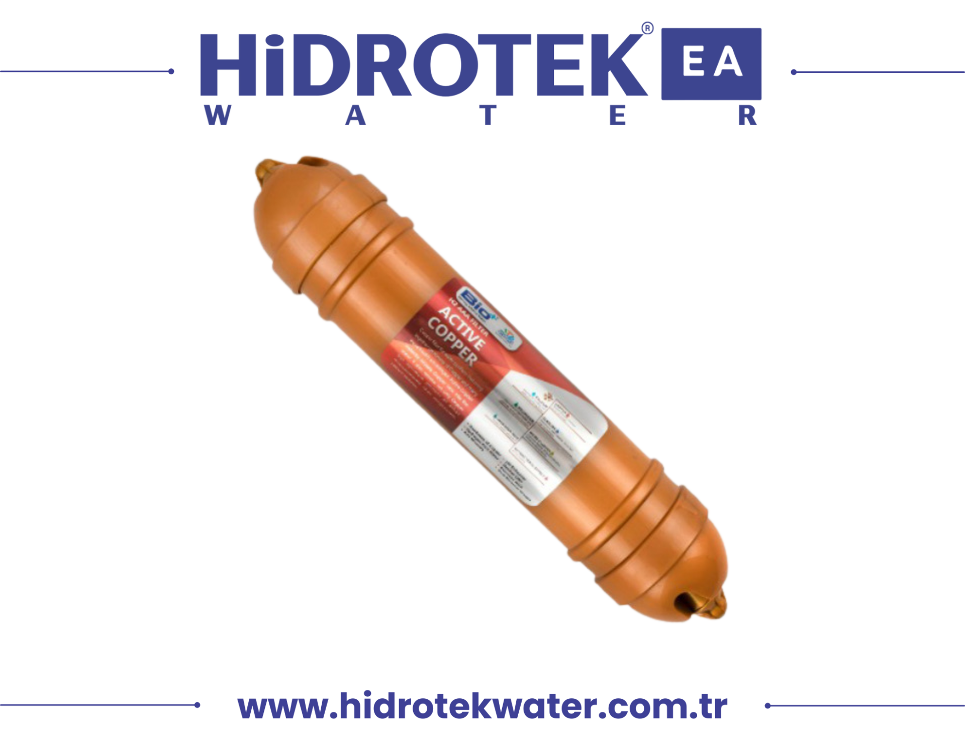 Hidrotek EA Water H2W+ 8'' Mineral Aktif Bakır Filtre pH 8,5