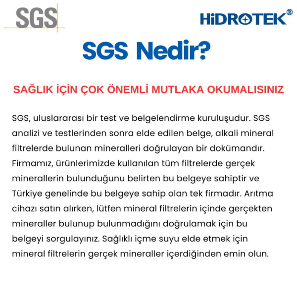 Hidrotek EA Water H2W+ 8'' Mineral Aktif Bakır Filtre pH 8,5