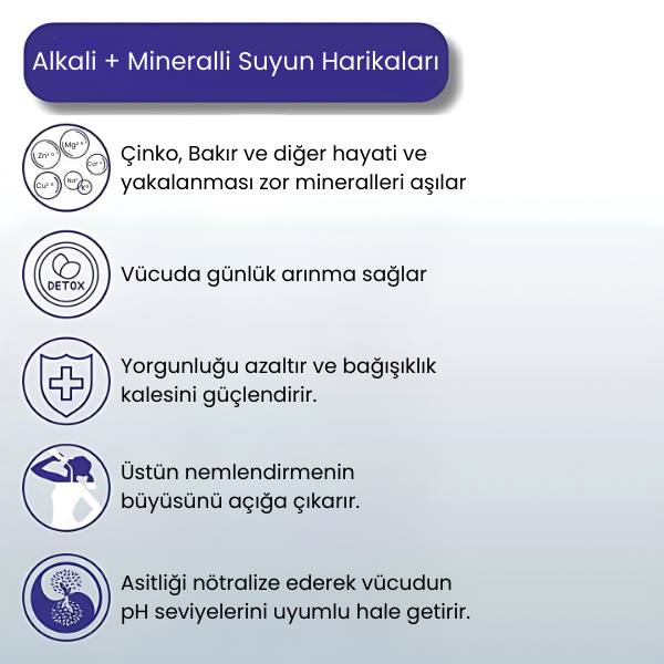 Hidrotek EA Water pH 9 Alkali Çinko ve Bakır Mineralli Su Filtresi